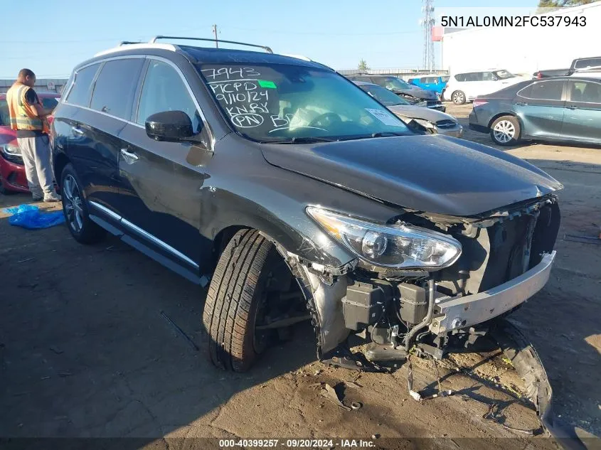 2015 Infiniti Qx60 VIN: 5N1AL0MN2FC537943 Lot: 40399257