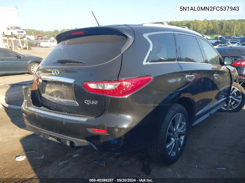 2015 Infiniti Qx60 VIN: 5N1AL0MN2FC537943 Lot: 40399257