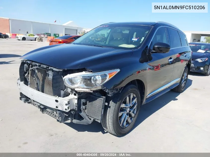 2015 Infiniti Qx60 VIN: 5N1AL0MN9FC510206 Lot: 40404305