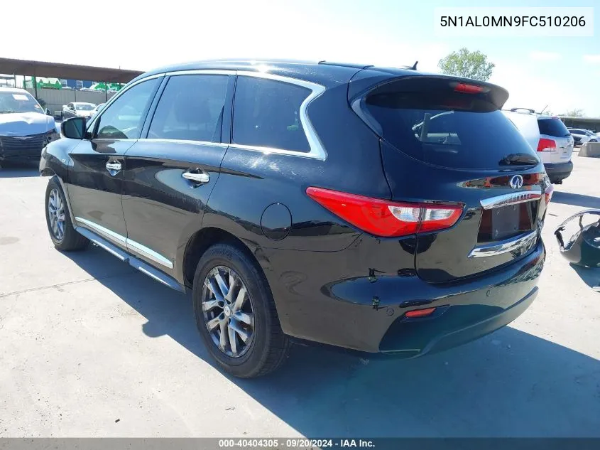 2015 Infiniti Qx60 VIN: 5N1AL0MN9FC510206 Lot: 40404305