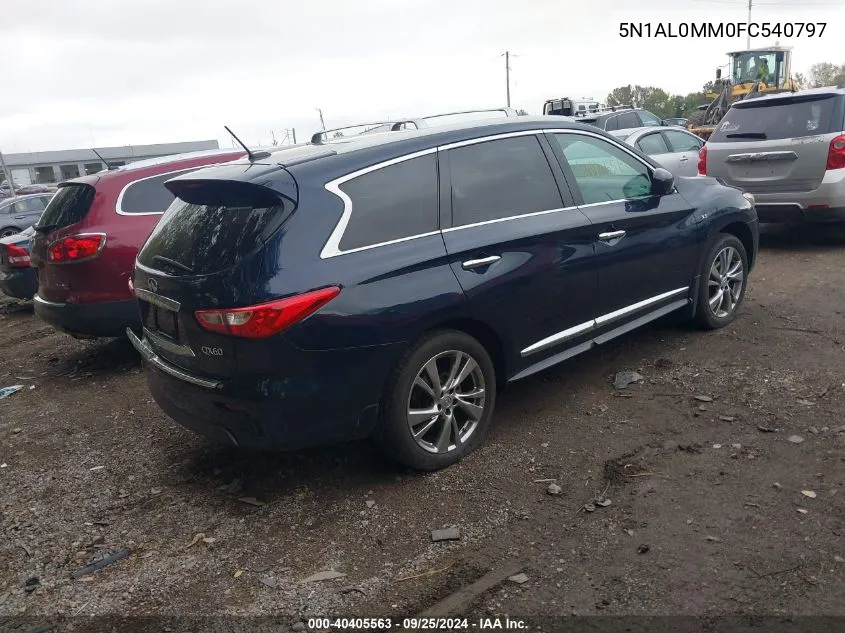 2015 Infiniti Qx60 VIN: 5N1AL0MM0FC540797 Lot: 40405563