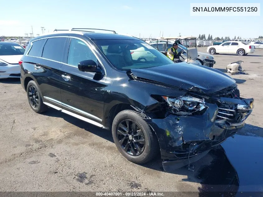 2015 Infiniti Qx60 VIN: 5N1AL0MM9FC551250 Lot: 40407001