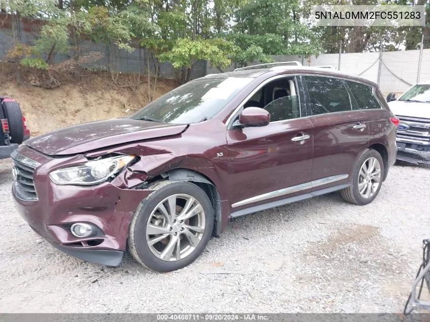 2015 Infiniti Qx60 VIN: 5N1AL0MM2FC551283 Lot: 40408711