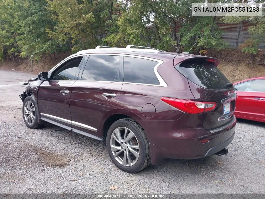 2015 Infiniti Qx60 VIN: 5N1AL0MM2FC551283 Lot: 40408711