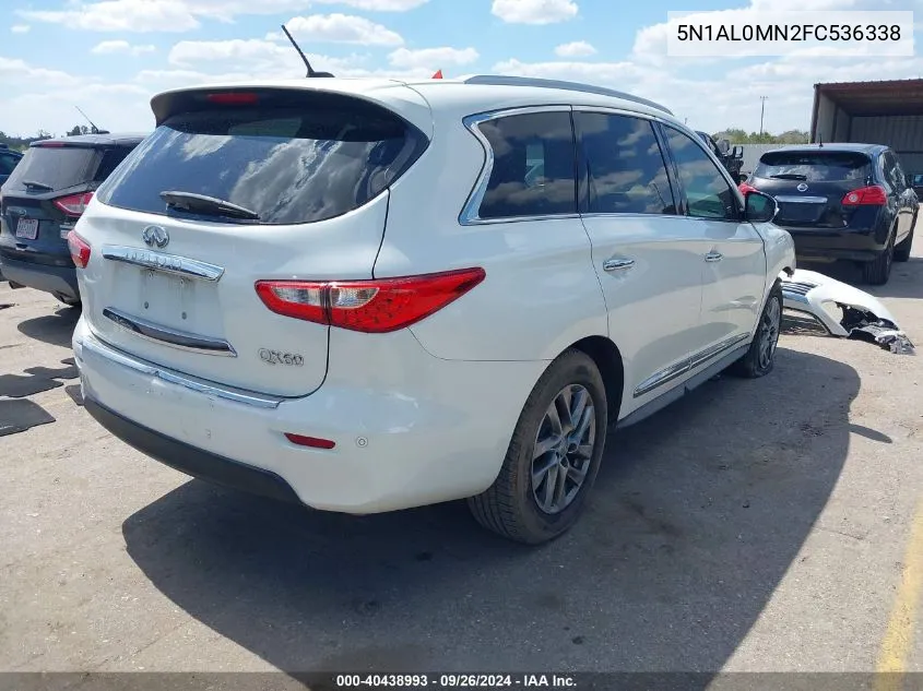 2015 Infiniti Qx60 VIN: 5N1AL0MN2FC536338 Lot: 40438993