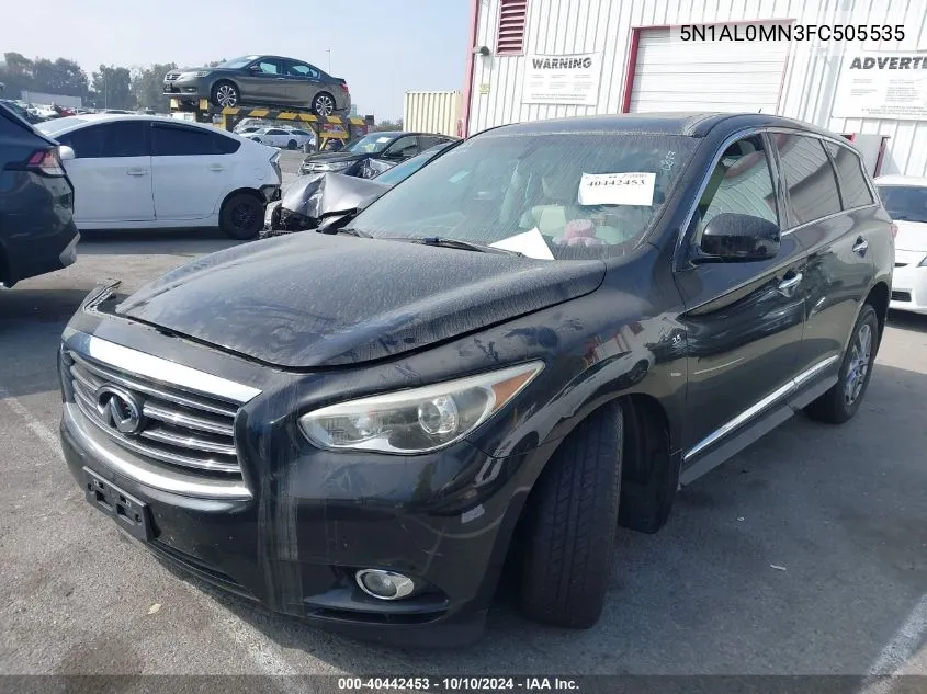 2015 Infiniti Qx60 VIN: 5N1AL0MN3FC505535 Lot: 40442453