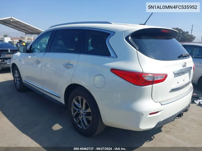 2015 Infiniti Qx60 VIN: 5N1AL0MN4FC535952 Lot: 40462737