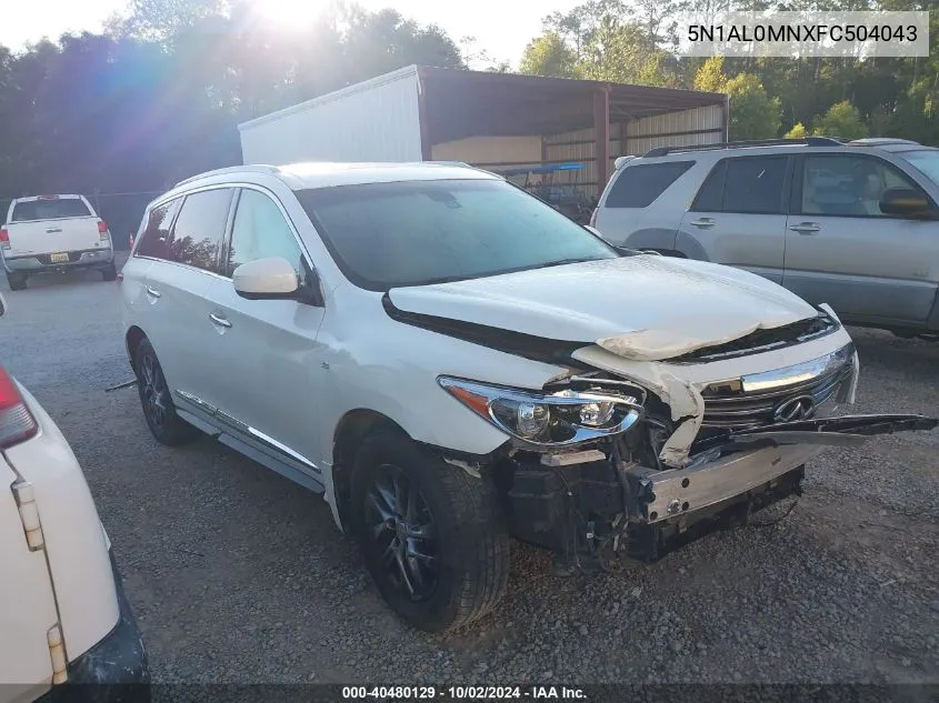 2015 Infiniti Qx60 VIN: 5N1AL0MNXFC504043 Lot: 40480129