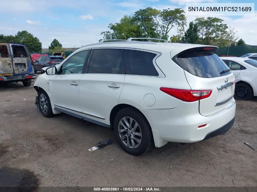 2015 Infiniti Qx60 Base (Cvt) VIN: 5N1AL0MM1FC521689 Lot: 40503961