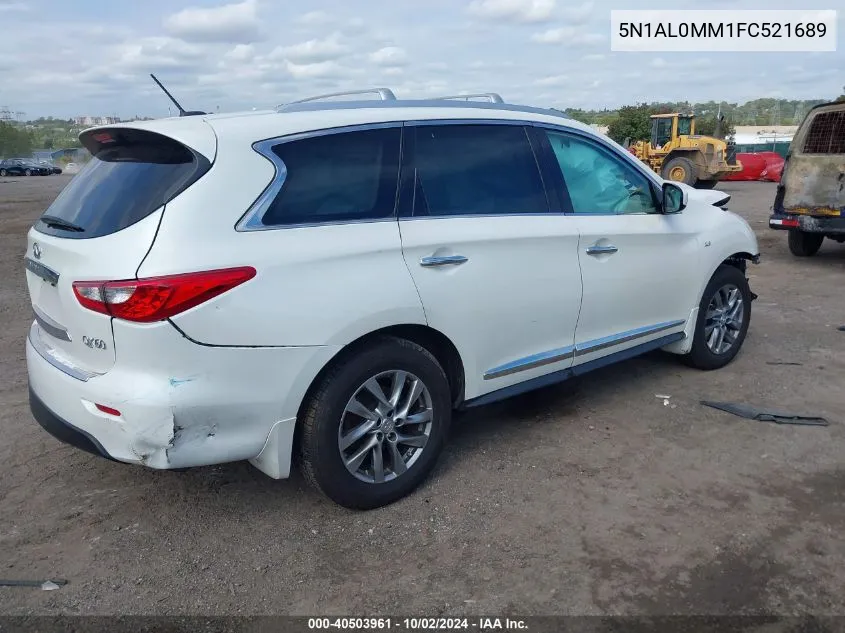 2015 Infiniti Qx60 Base (Cvt) VIN: 5N1AL0MM1FC521689 Lot: 40503961