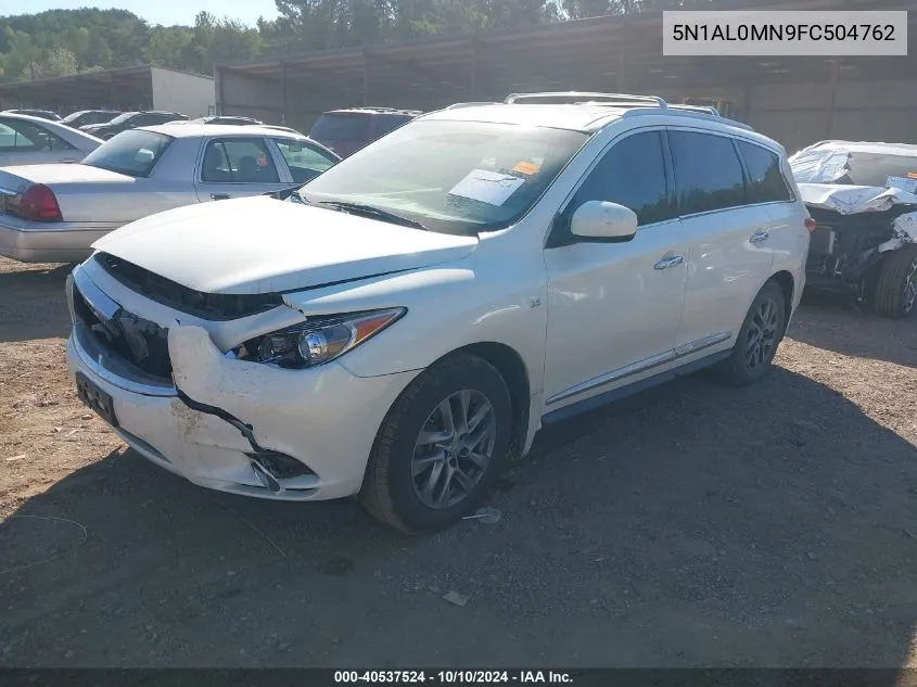 2015 Infiniti Qx60 VIN: 5N1AL0MN9FC504762 Lot: 40537524