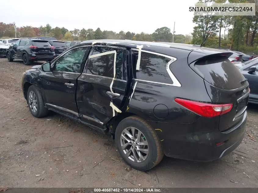 2015 Infiniti Qx60 Base (Cvt) VIN: 5N1AL0MM2FC522494 Lot: 40587452