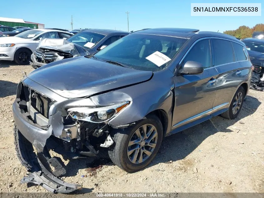 2015 Infiniti Qx60 VIN: 5N1AL0MNXFC536538 Lot: 40641918