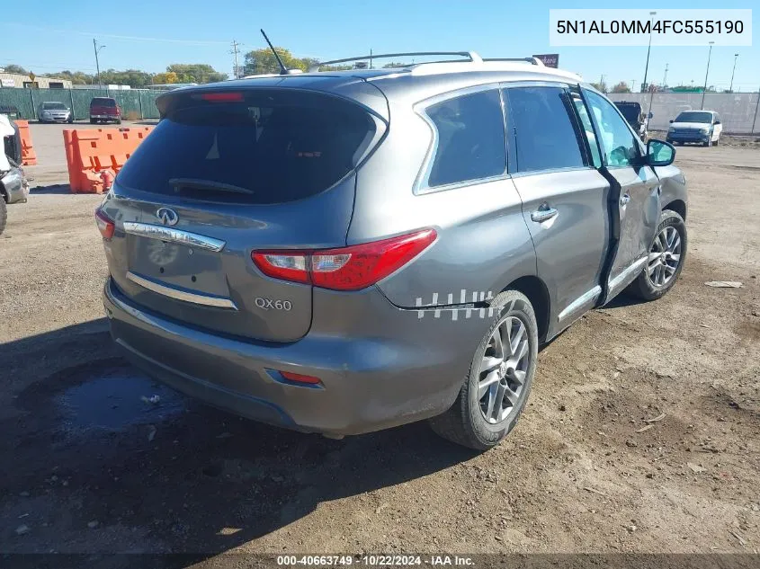 2015 Infiniti Qx60 VIN: 5N1AL0MM4FC555190 Lot: 40663749