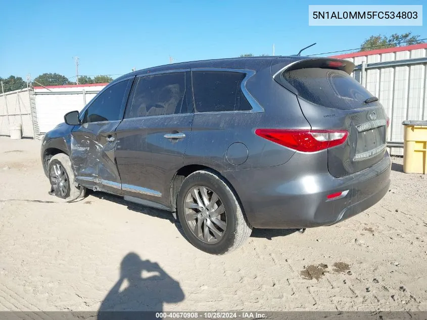 2015 Infiniti Qx60 VIN: 5N1AL0MM5FC534803 Lot: 40670908