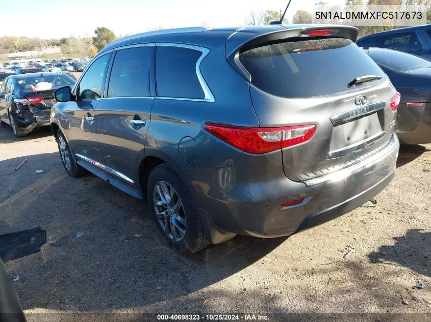 2015 Infiniti Qx60 VIN: 5N1AL0MMXFC517673 Lot: 40698323