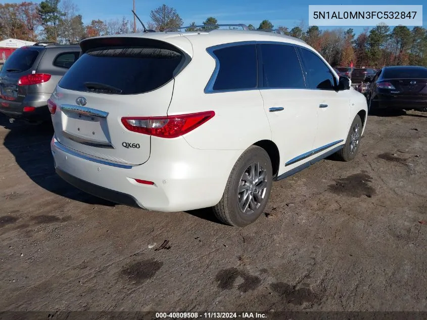 2015 Infiniti Qx60 VIN: 5N1AL0MN3FC532847 Lot: 40809508