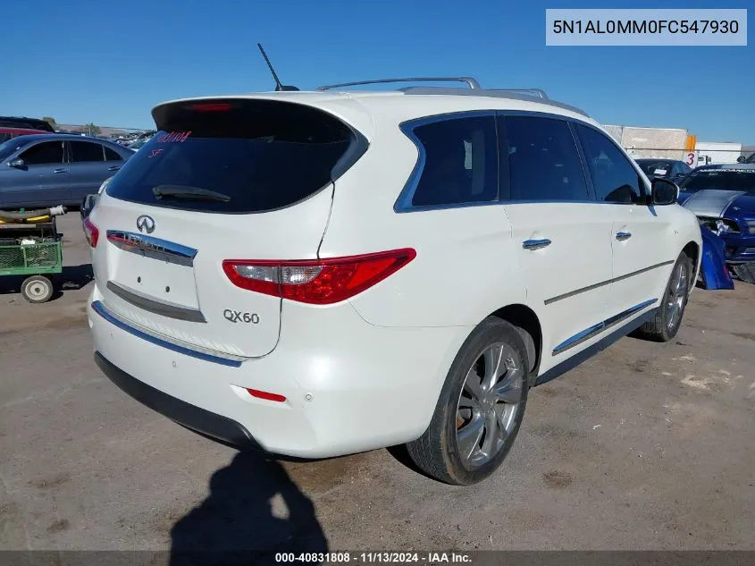 2015 Infiniti Qx60 VIN: 5N1AL0MM0FC547930 Lot: 40831808