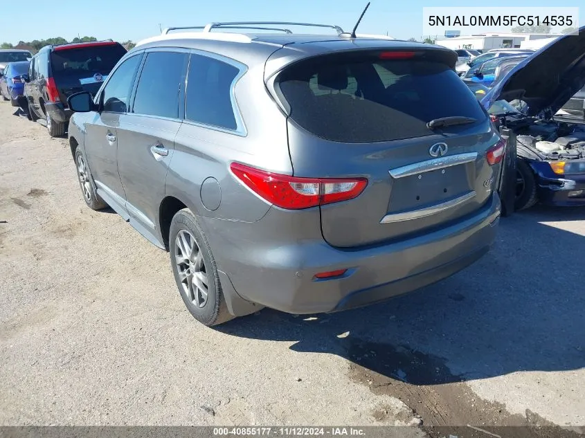 2015 Infiniti Qx60 VIN: 5N1AL0MM5FC514535 Lot: 40855177