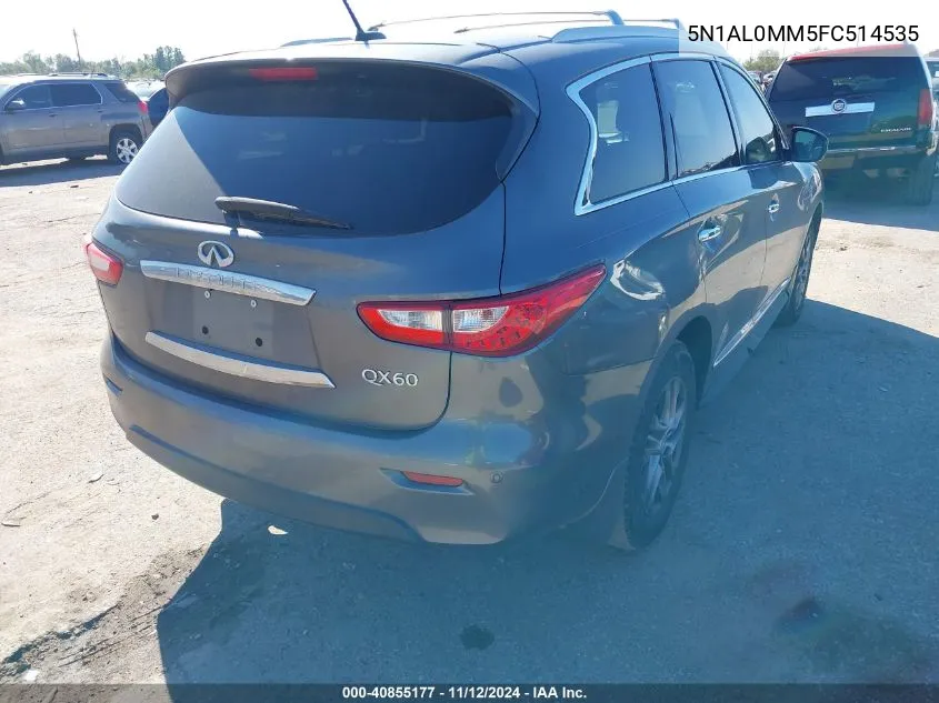 2015 Infiniti Qx60 VIN: 5N1AL0MM5FC514535 Lot: 40855177