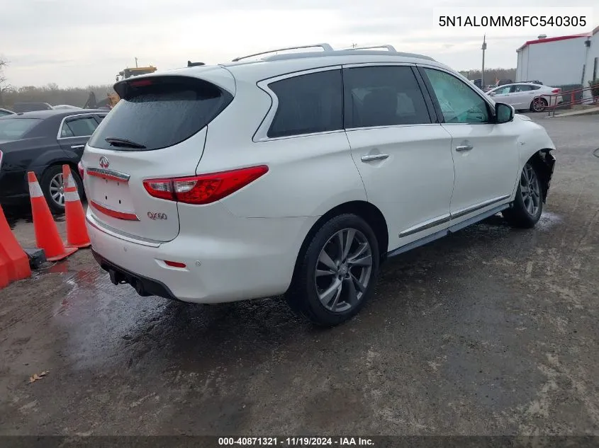 2015 Infiniti Qx60 VIN: 5N1AL0MM8FC540305 Lot: 40871321