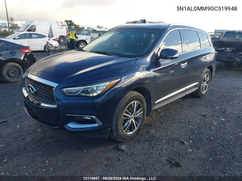 2016 Infiniti Qx60 VIN: 5N1AL0MM9GC519948 Lot: 12110657