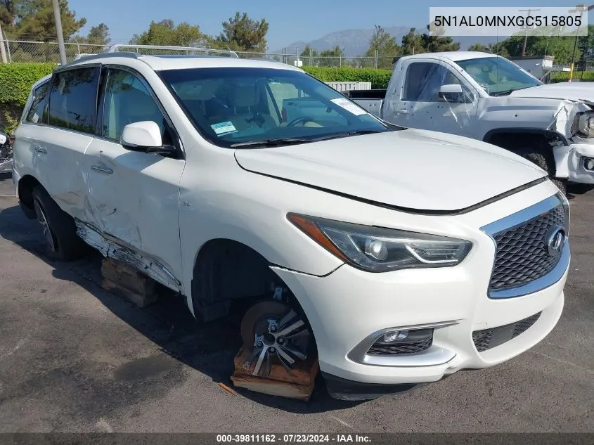 2016 Infiniti Qx60 VIN: 5N1AL0MNXGC515805 Lot: 39811162