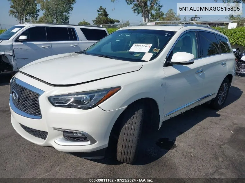 2016 Infiniti Qx60 VIN: 5N1AL0MNXGC515805 Lot: 39811162