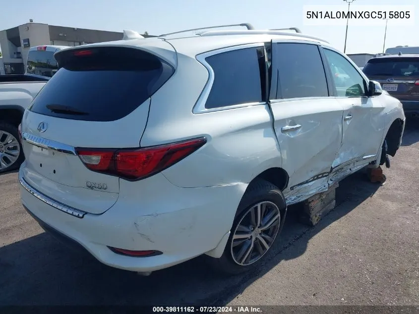 2016 Infiniti Qx60 VIN: 5N1AL0MNXGC515805 Lot: 39811162