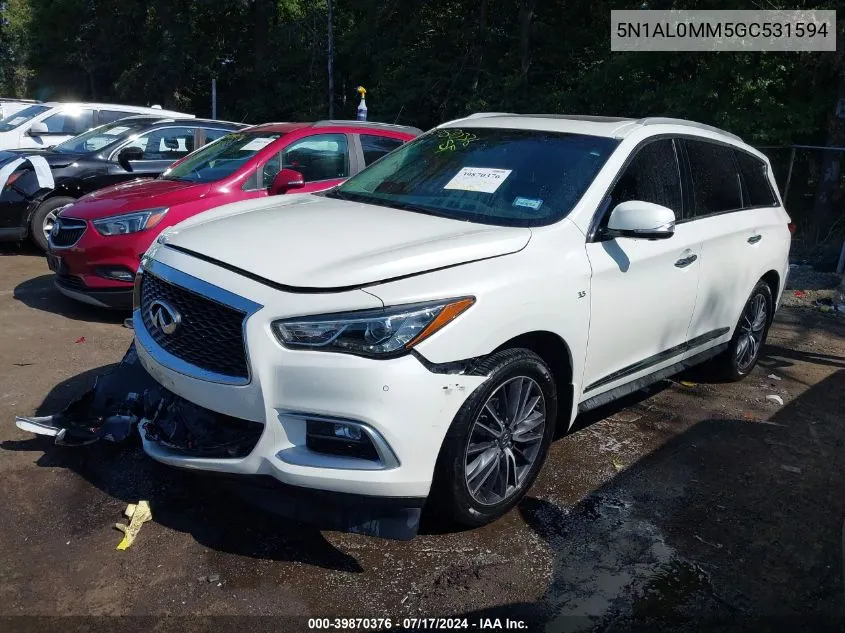 2016 Infiniti Qx60 VIN: 5N1AL0MM5GC531594 Lot: 39870376