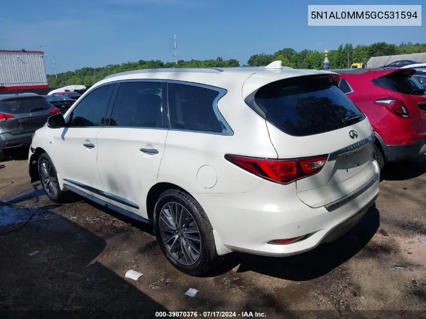 2016 Infiniti Qx60 VIN: 5N1AL0MM5GC531594 Lot: 39870376