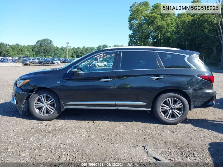 2016 Infiniti Qx60 VIN: 5N1AL0MM5GC518926 Lot: 39997123