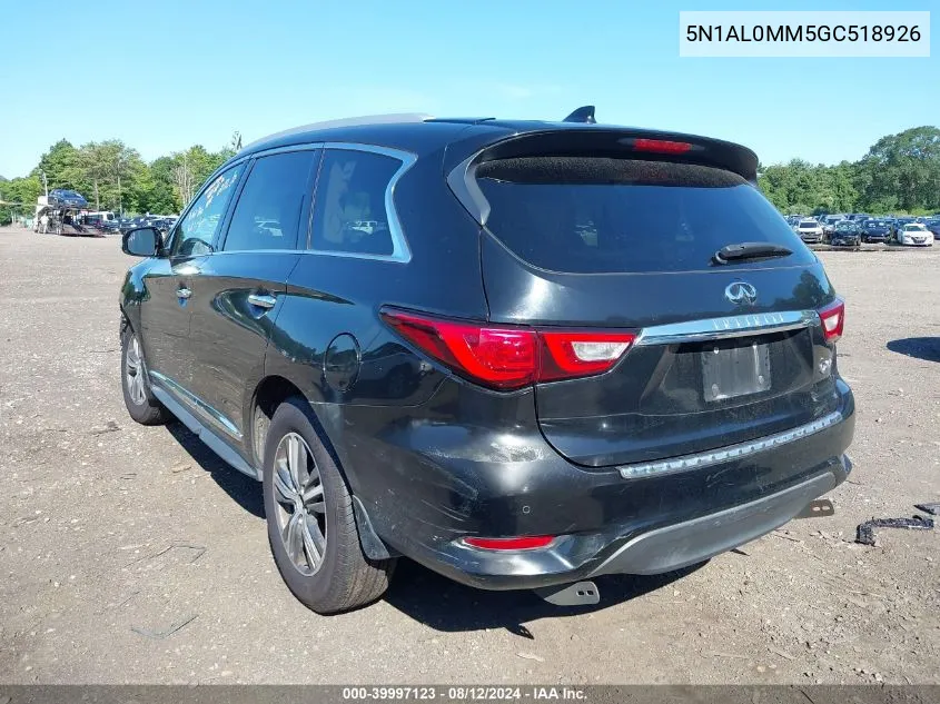 2016 Infiniti Qx60 VIN: 5N1AL0MM5GC518926 Lot: 39997123