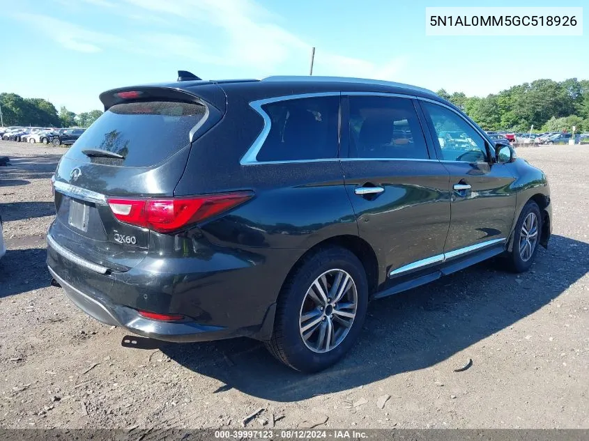 2016 Infiniti Qx60 VIN: 5N1AL0MM5GC518926 Lot: 39997123