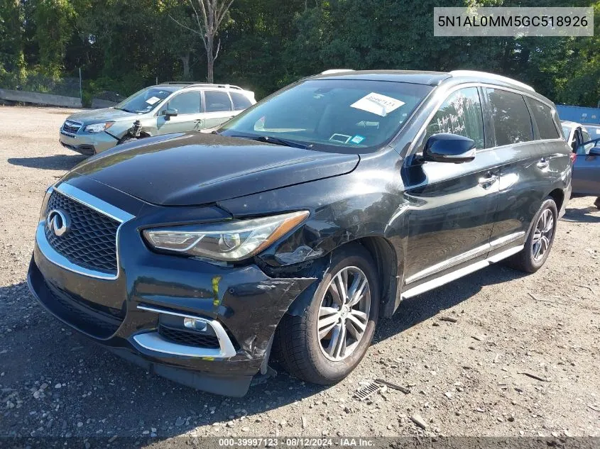 2016 Infiniti Qx60 VIN: 5N1AL0MM5GC518926 Lot: 39997123