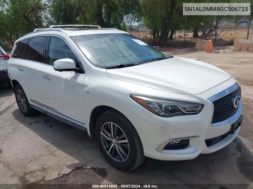 2016 Infiniti Qx60 VIN: 5N1AL0MM8GC506723 Lot: 40013680