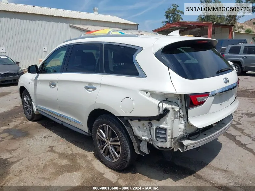 2016 Infiniti Qx60 VIN: 5N1AL0MM8GC506723 Lot: 40013680