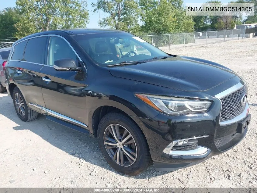 2016 Infiniti Qx60 VIN: 5N1AL0MM8GC514305 Lot: 40069240