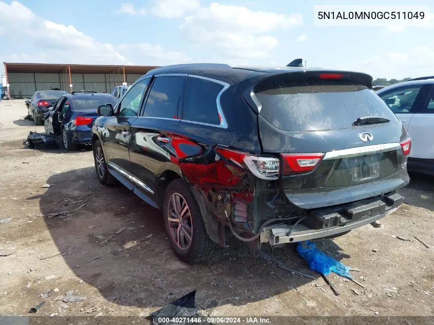 2016 Infiniti Qx60 VIN: 5N1AL0MN0GC511049 Lot: 40271446