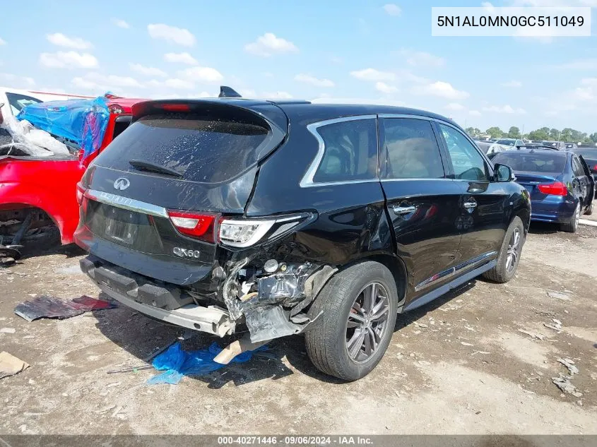 2016 Infiniti Qx60 VIN: 5N1AL0MN0GC511049 Lot: 40271446