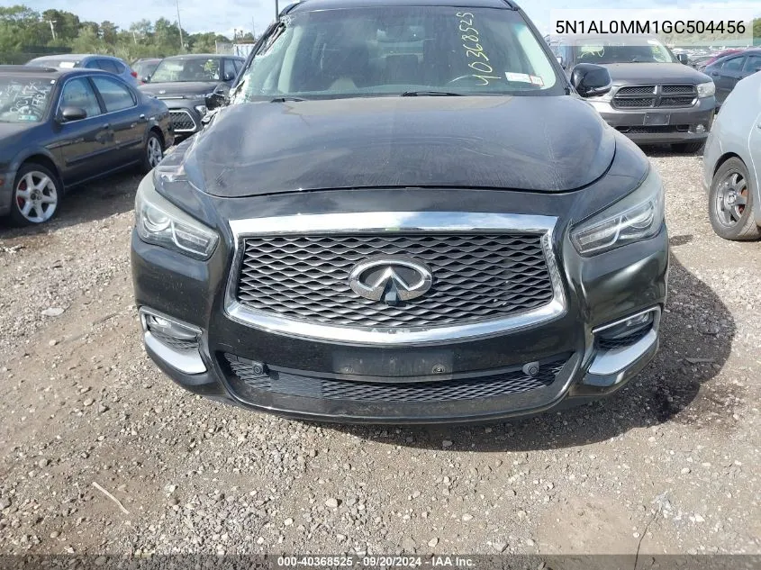 2016 Infiniti Qx60 VIN: 5N1AL0MM1GC504456 Lot: 40368525