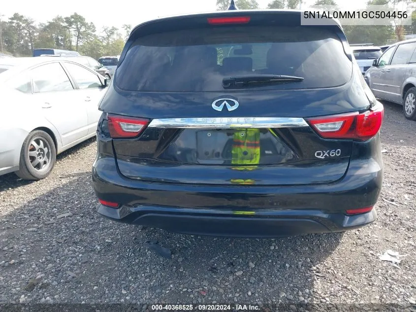 2016 Infiniti Qx60 VIN: 5N1AL0MM1GC504456 Lot: 40368525