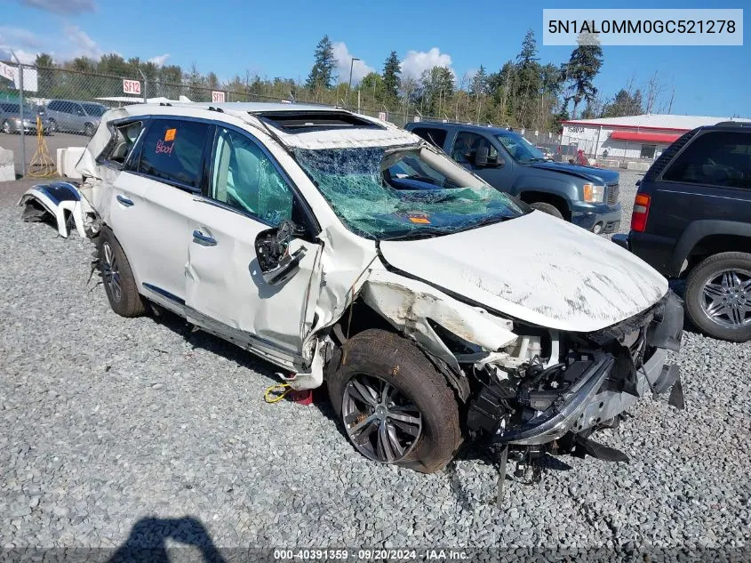 2016 Infiniti Qx60 VIN: 5N1AL0MM0GC521278 Lot: 40391359