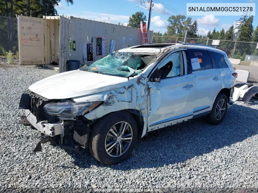 2016 Infiniti Qx60 VIN: 5N1AL0MM0GC521278 Lot: 40391359