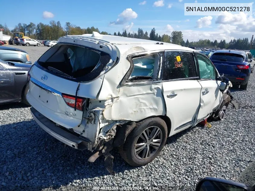 2016 Infiniti Qx60 VIN: 5N1AL0MM0GC521278 Lot: 40391359