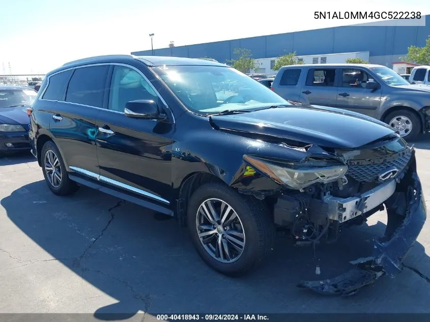 2016 Infiniti Qx60 VIN: 5N1AL0MM4GC522238 Lot: 40418943