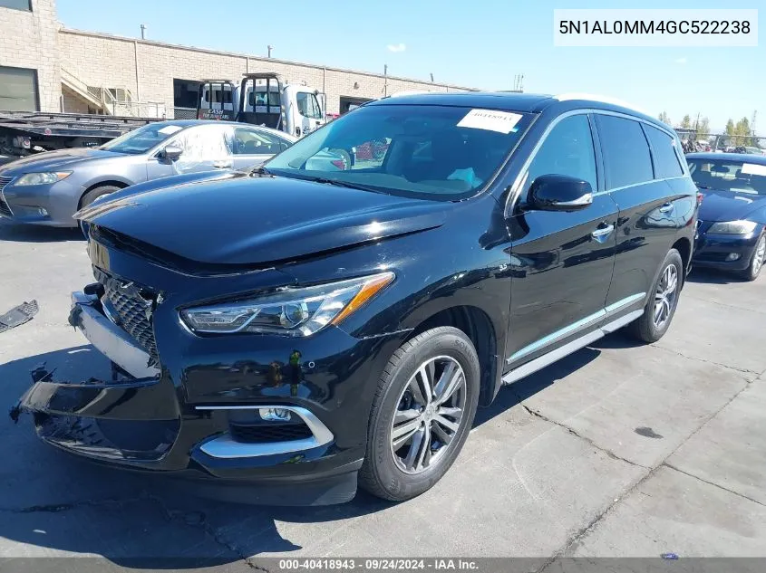 2016 Infiniti Qx60 VIN: 5N1AL0MM4GC522238 Lot: 40418943