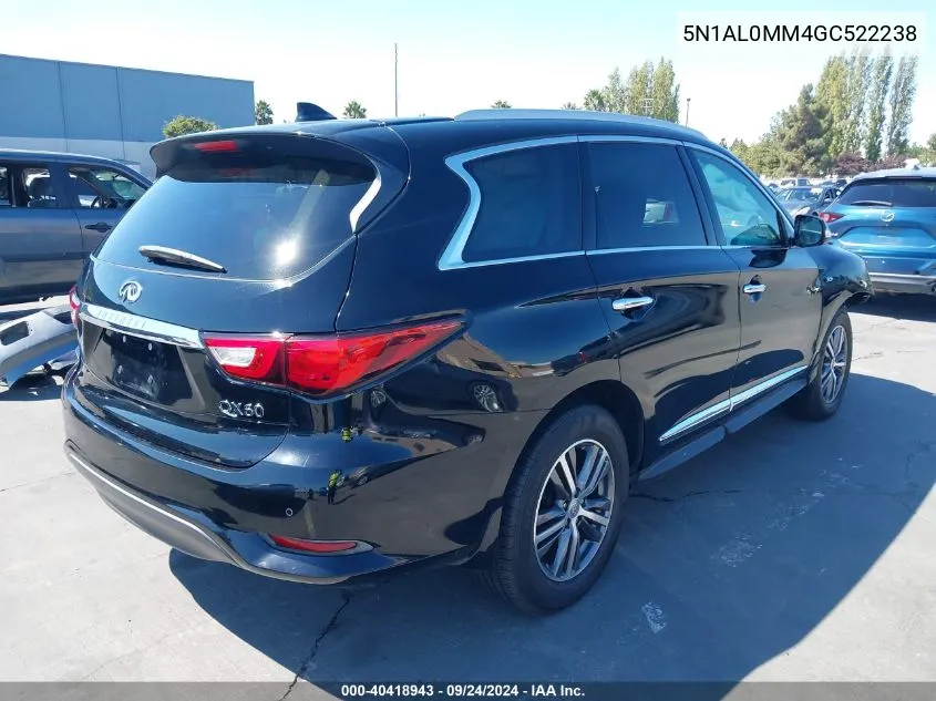 2016 Infiniti Qx60 VIN: 5N1AL0MM4GC522238 Lot: 40418943