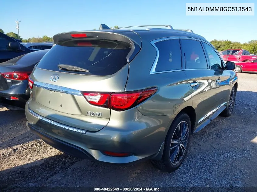 2016 Infiniti Qx60 VIN: 5N1AL0MM8GC513543 Lot: 40422549