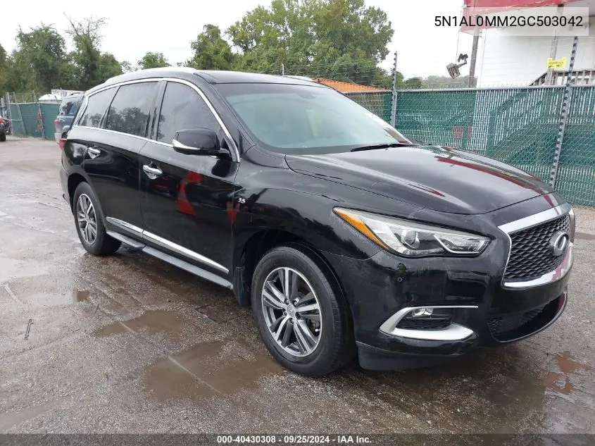 2016 Infiniti Qx60 VIN: 5N1AL0MM2GC503042 Lot: 40430308